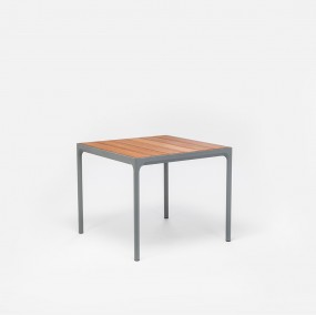 Stôl FOUR, 90 cm, bambus / sivý rám