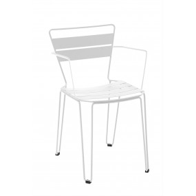 Židle MALLORCA s područkami - bílá
