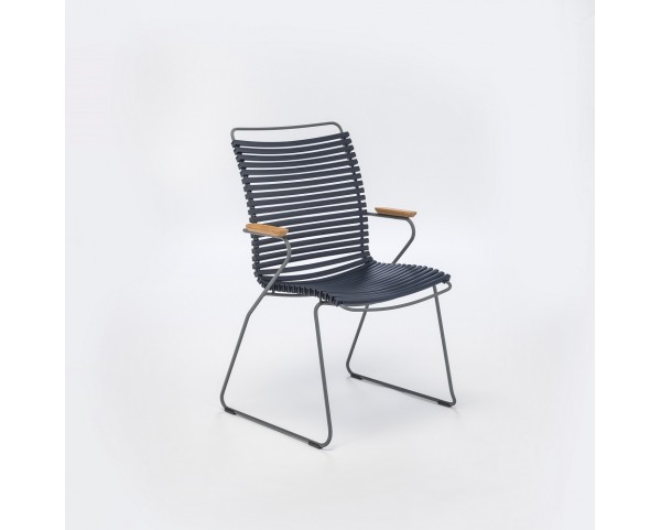 Židle CLICK s područkami vyšší, tmavě modrá