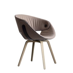 FL@T SOFT chair with square wooden base