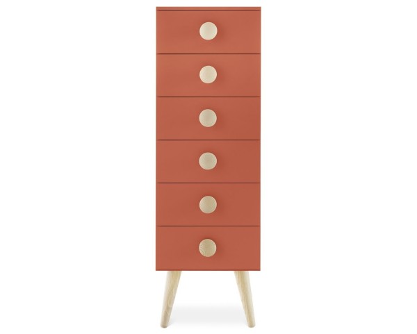 WOODY chest of drawers with six drawers