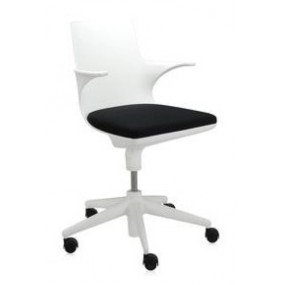 Spoon chair on wheels - white, black