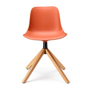 ABRIL swivel chair with wooden base