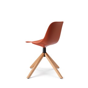 ABRIL swivel chair with wooden base