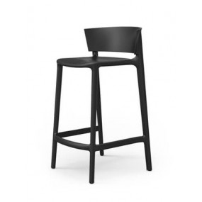 Nízka barová stolička AFRICA - čierna