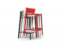 Nízka barová stolička AFRICA - červená - 3