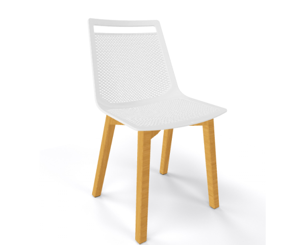 Židle AKAMI BL, bílá/dřevo