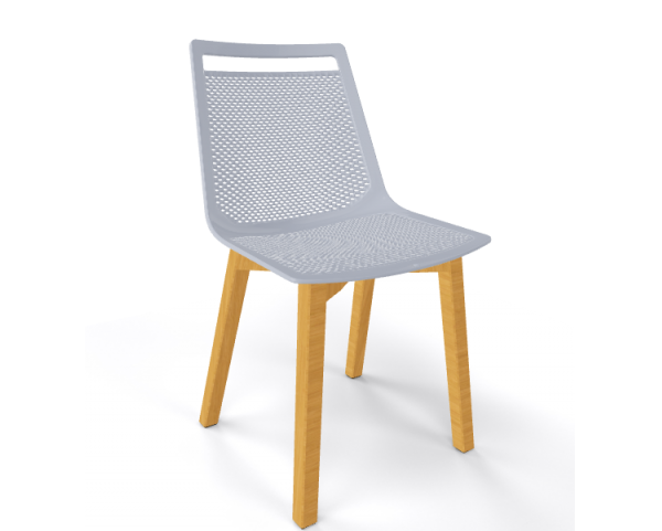 Židle AKAMI BL, šedá/dřevo