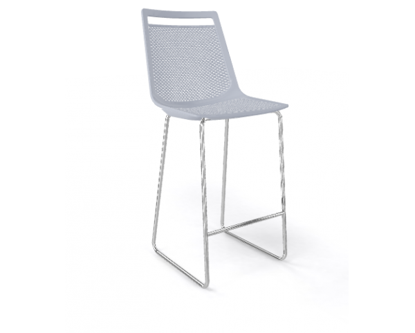 AKAMI ST low bar stool, grey/chrome