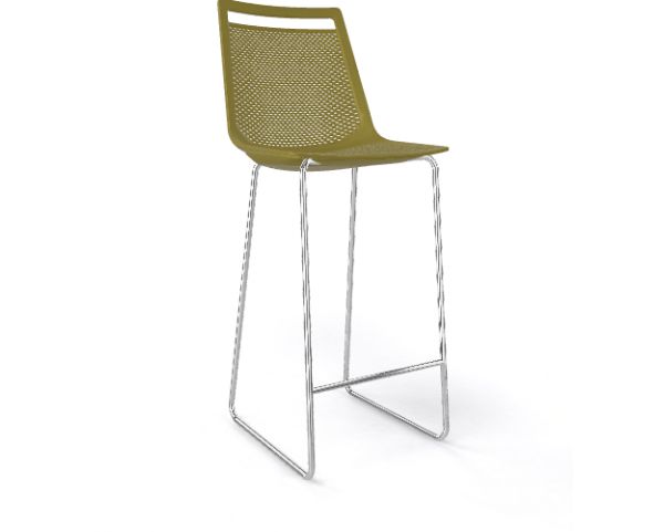 Barová stolička AKAMI ST vysoká, limetková/chróm