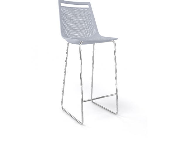 AKAMI ST high bar chair, grey/chrome