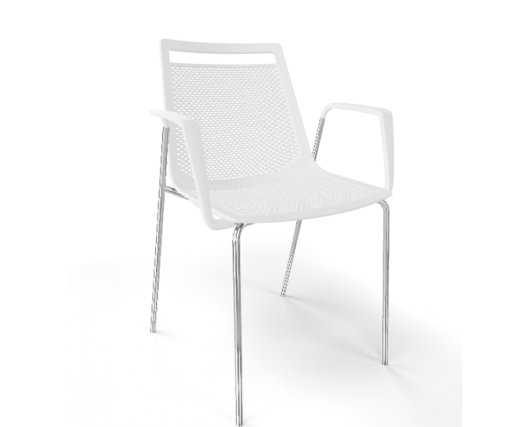 Židle AKAMI TB, bílá/chrom