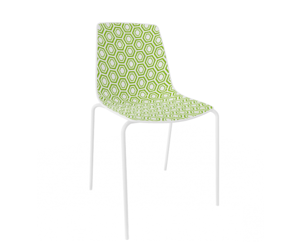 Židle ALHAMBRA NA, bílozelená/bílá