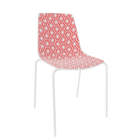 Židle ALHAMBRA NA, bíločervená/bílá
