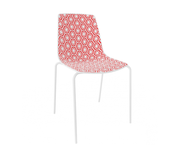 Židle ALHAMBRA NA, bíločervená/bílá