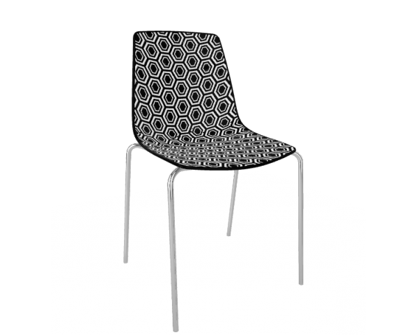 Chair ALHAMBRA NA, black/white/chrome
