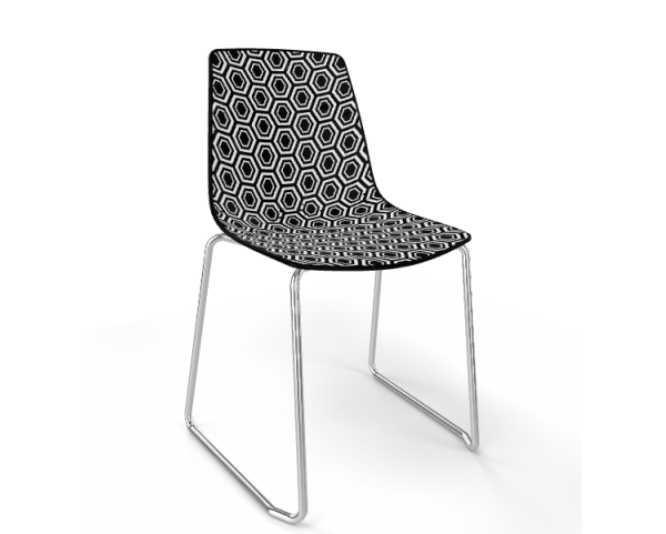ALHAMBRA ST chair, black/white/chrome