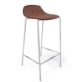 Barová stolička ALHAMBRA vysoká, hnedá/béžová/chróm