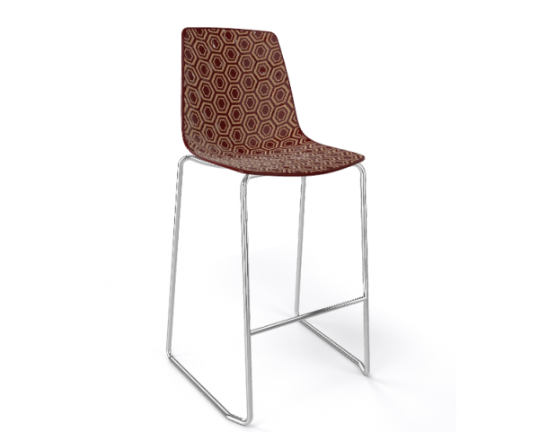 Barová stolička ALHAMBRA ST nízka, hnedá/béžová/chróm
