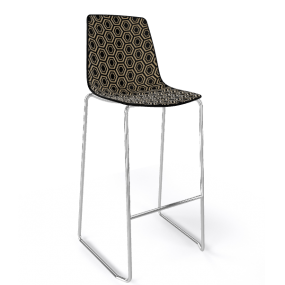 Barová židle ALHAMBRA ST vysoká, černobéžová/chrom