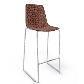 Barová stolička ALHAMBRA ST vysoká, hnedá/béžová/chróm