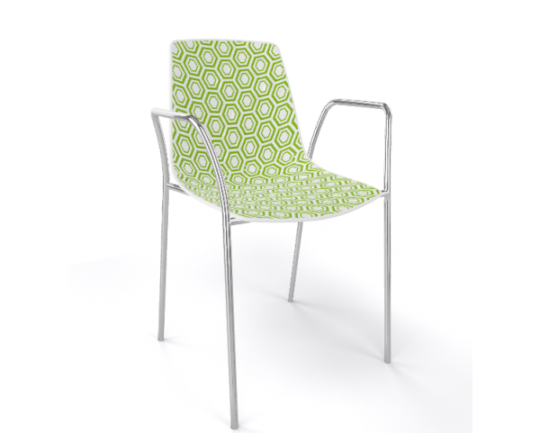Chair ALHAMBRA TB, white/green/chrome