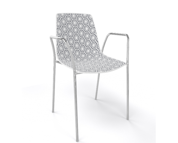 Chair ALHAMBRA TB, white/grey/chrome