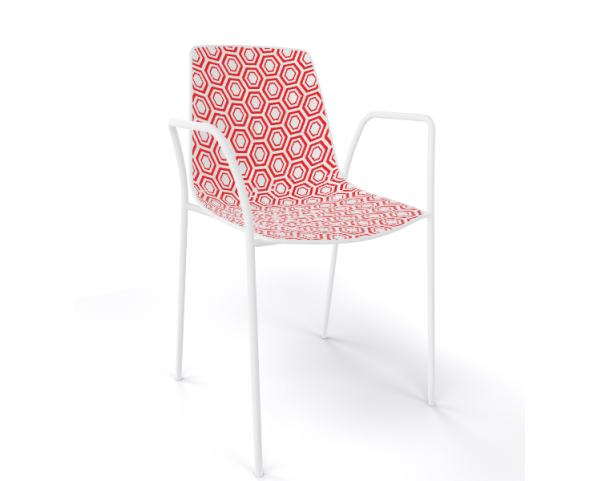 Židle ALHAMBRA TB, bíločervená/bílá