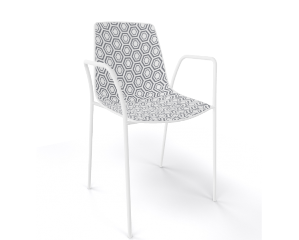Chair ALHAMBRA TB, white/grey/white