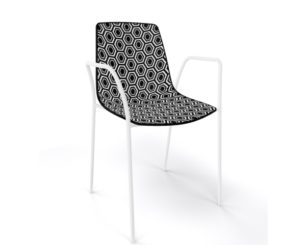 Židle ALHAMBRA TB, černobílá/bílá