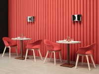 Židle LADY B POP NATURAL - červená/dřevo - 3