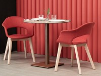 Židle LADY B POP NATURAL - červená/dřevo - 2