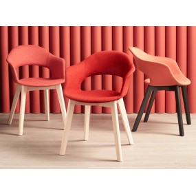 Židle LADY B POP NATURAL - béžová/dřevo