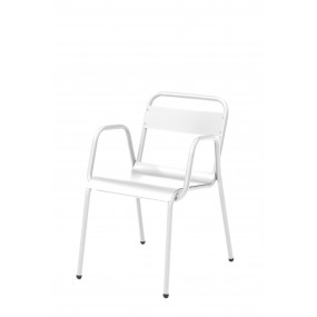 ANGLET chair with armrests - white