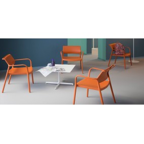 Chair with armrests ARA LOUNGE 316 DS - orange