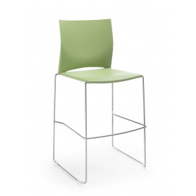 Barová stolička ARIZ 550CV plastová s lamelovou podnožou