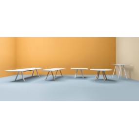 Table ARKI-TABLE wood with cable rail - DS