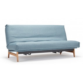 Folding sofa ASLAK 120-200 blue - removable cover