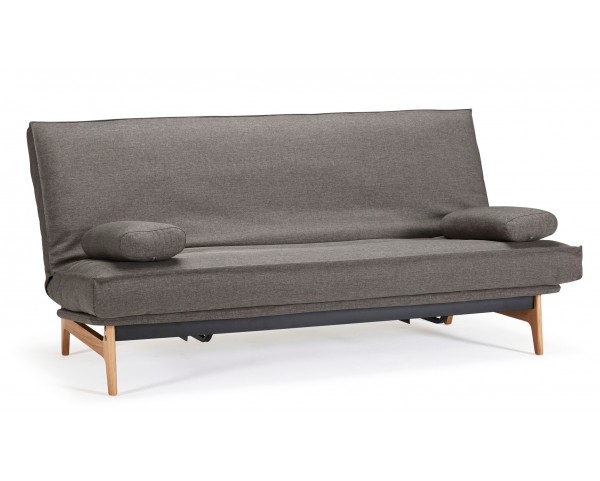 Folding sofa ASLAK 140-200 dark grey - removable cover
