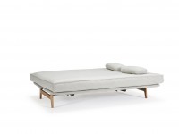 Folding sofa ASLAK 120-200 off-white - removable cover - 2