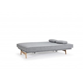 Folding sofa ASLAK 140-200 grey - removable cover