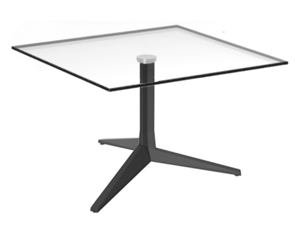 Konferenční čtvercový stolek FAZ se skleněnou deskou - různé velikosti