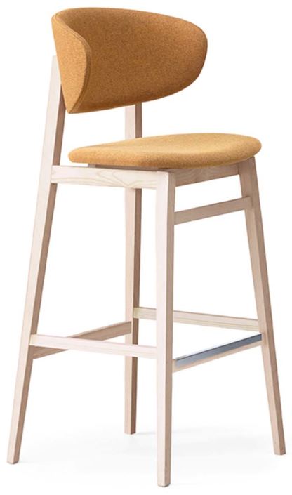 Levně ACCENTO - Vysoká barová židle BACIO SG SI - čalouněná, dřevěná podnož