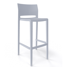 Barová stolička BAKHITA - vysoká, sivá