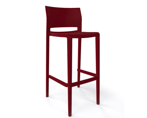 Barová stolička BAKHITA - vysoká, bordová