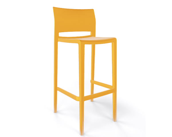 Barová stolička BAKHITA - vysoká, horčicová