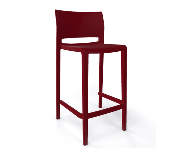 Barová židle BAKHITA - nízká, vínová