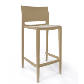 Barová stolička BAKHITA - nízka, béžová