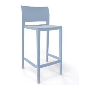 Barová stolička BAKHITA - nízka, svetlomodrá
