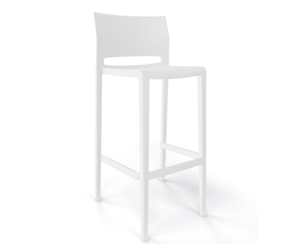 Barová stolička BAKHITA - vysoká, biela